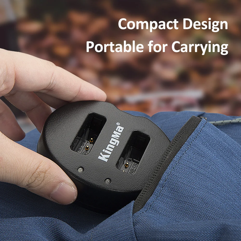 Kingma NB-13Lバッテリー用デュアルusb充電器キヤノンSX720HS SX620 SX730 G7X2 G7X3 G5X G9X G9X2 G1X3 G1マークiii NB13Lバッテリー