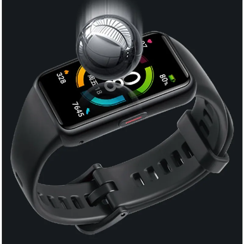 قطعتان من طبقة حماية شفافة من مادة TPU لهاتف Huawei Honor Band 6 Smartwatch غطاء كامل رفيع للغاية لهاتف Huawei Band 6 شاشة HD