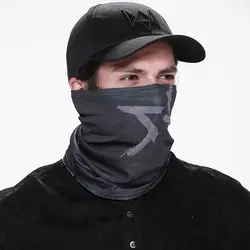 Novo relógio cães moda máscara facial aiden pearce metade à prova de vento algodão pescoço mais quente cosplay cachecol jogo traje cos máscara de festa