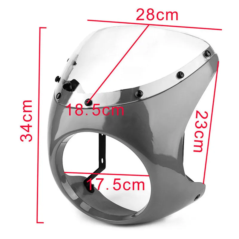 7'' Headlight Retro Cafe Racer Handlebar Fairing Windshield For Harley Touring Cruiser Chopper Scooter Offroad