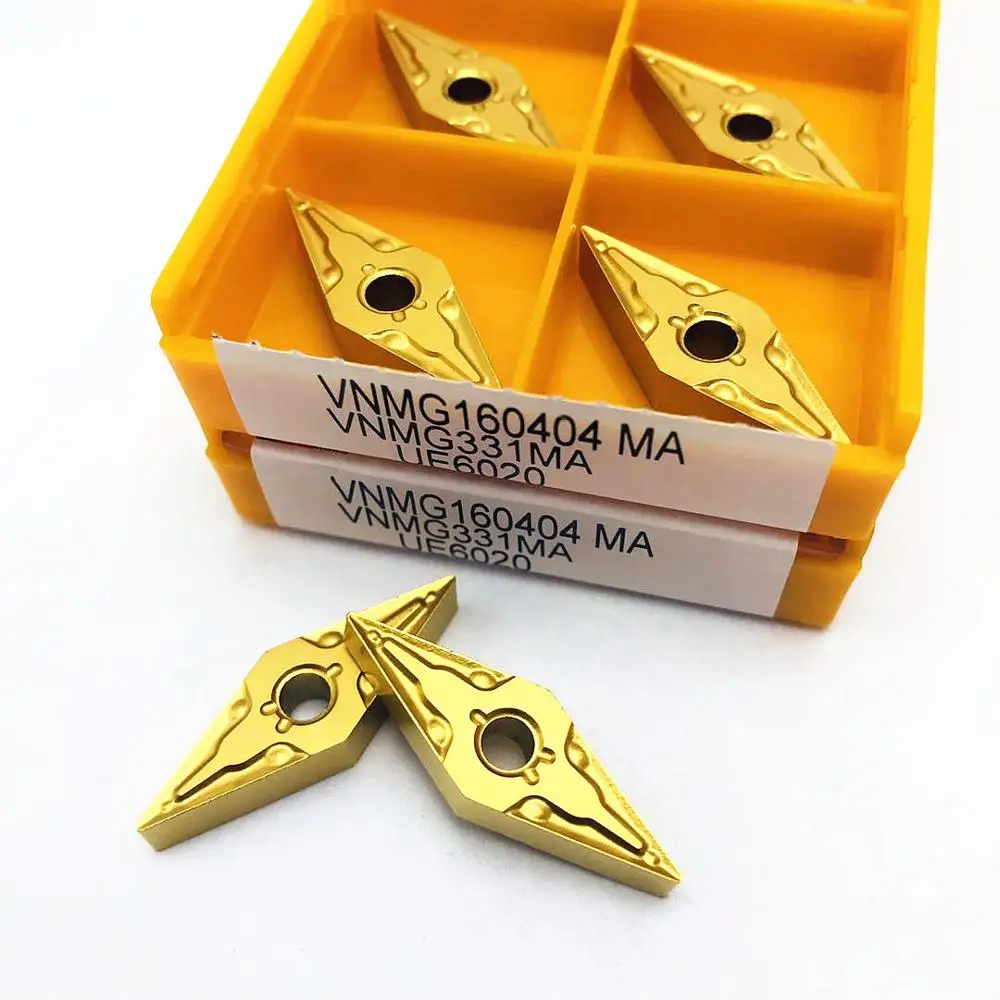 Insertos de carburo VNMG160404 MA VP15TF UE6020 US735 para herramientas de torneado externas VNMG 160404 CNC, herramientas de torno