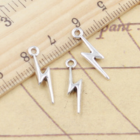 30pcs Charms Lightning Flash 20x5mm Tibetan Silver Color Pendants Antique Jewelry Making DIY Handmade Craft