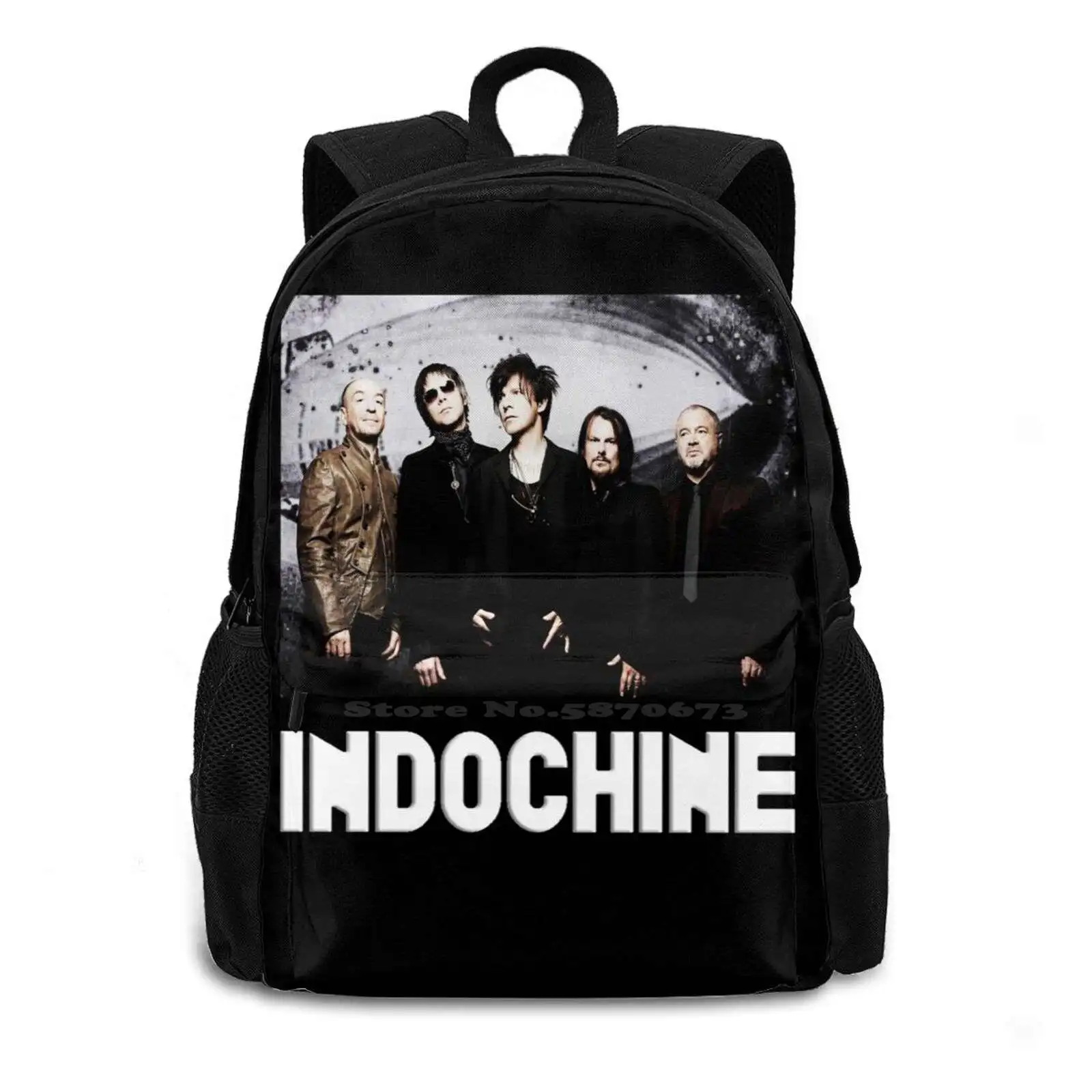 448D Print Design Backpack Student Bag French Pop And New Wave Band Jones7