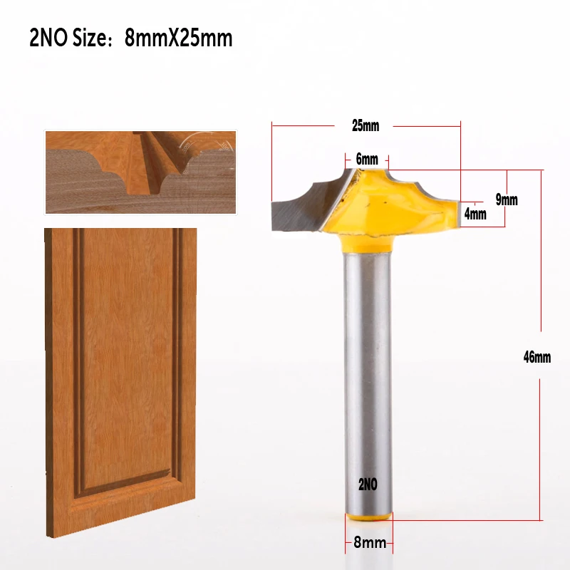 Imagem -03 - Chwjw-importados Fresadora Shank Faux Painel Porta do Armário Carpintaria Porta Frame Gravura Profitted Faca de Gravura mm 1pc