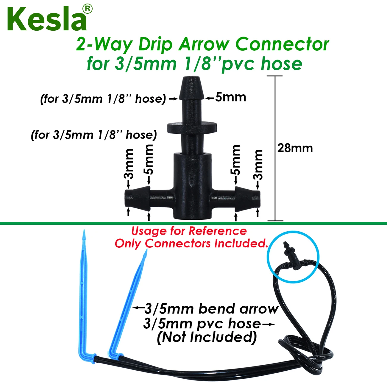 KESLA 5-140m podlewanie ogrodu 3/5mm wąż do nawadniania rury 1/8 \'\'rury cieplarnianych Bonsai roślin kwiat kroplownik do nawadniania kroplownik