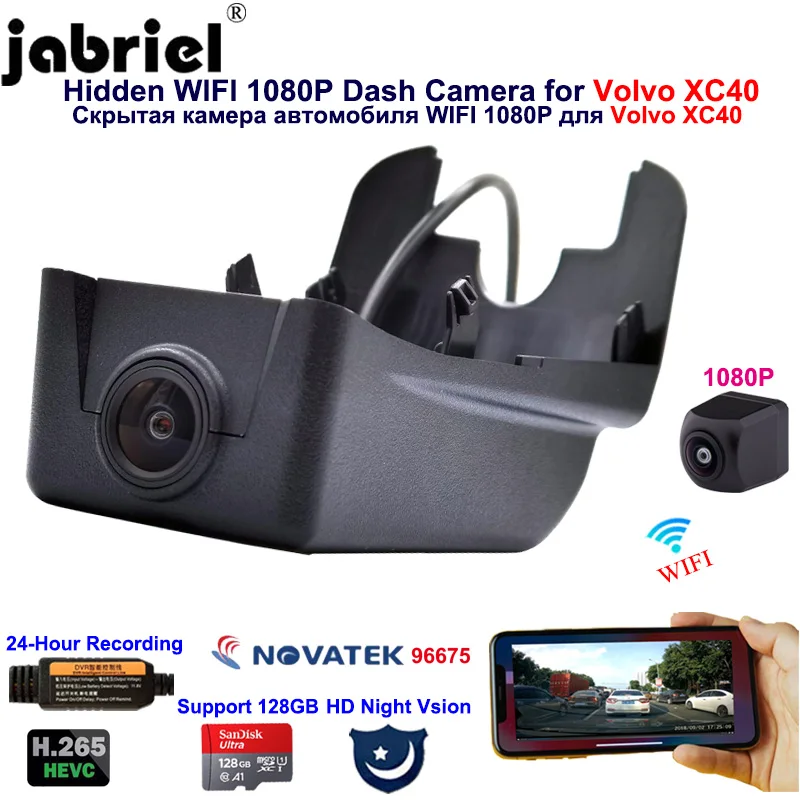 

For Volvo XC40 2018 2019 2020 2021 1080P Auto WIifi Car Dvr Auto Dash Camera 24 Hours Video Recorder Rear Camera Night Vision