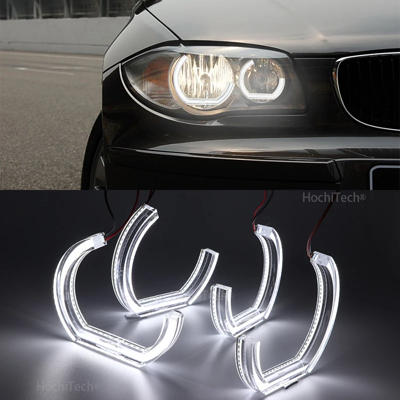 DTM LED Angel Eyes For BMW 1 Series E81 E82 E87 E88 halogen headlight DTM type crystal  car light fittings modification