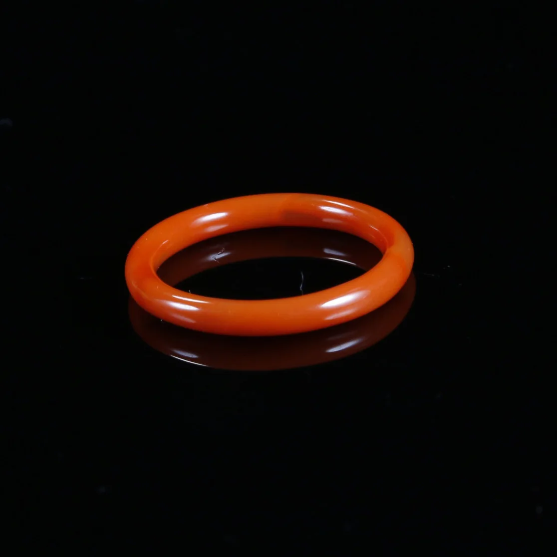 Natural red 3mm agate jade rings jewelry gemstone band ring jade stones for women men jewellery rings pinky ring round rings