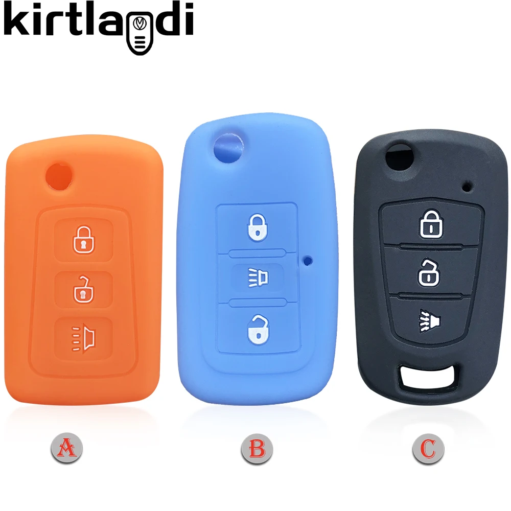 Silicone Key Cover Holder Shell Case for Great Wall N3 Hover H3 H5 GW H1 C30 C50 M4 Case 3 Buttons Flip Folding Key Fob Remote