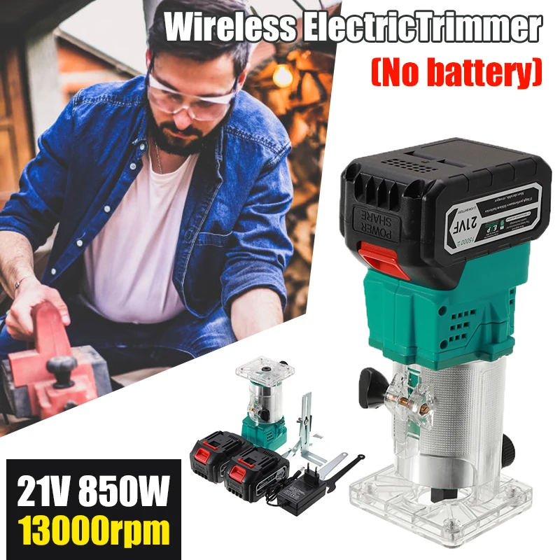 Tagliabordi elettrico senza fili 21V 850W Router senza spazzole intaglio del legno fresatrice rettifica del legno scanalatura lavorazione del legno