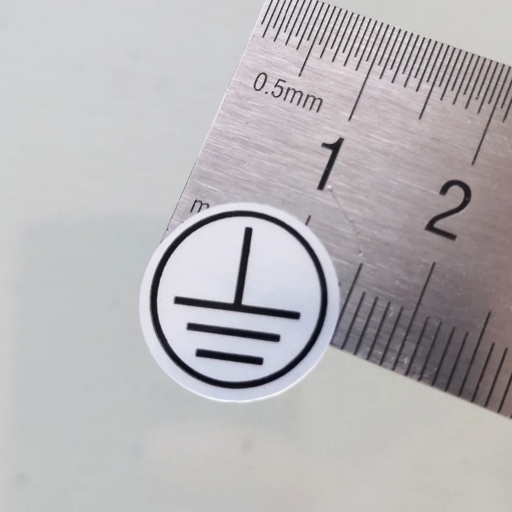 1200 Stück 15 mm GRUNDVERBINDUNG Erdigte Schaltungsanzeige Langlebiger silberner PET-Vinyl-Aufkleber Wasserdichtes Strom-Sicherheitsetikett – Detail 3