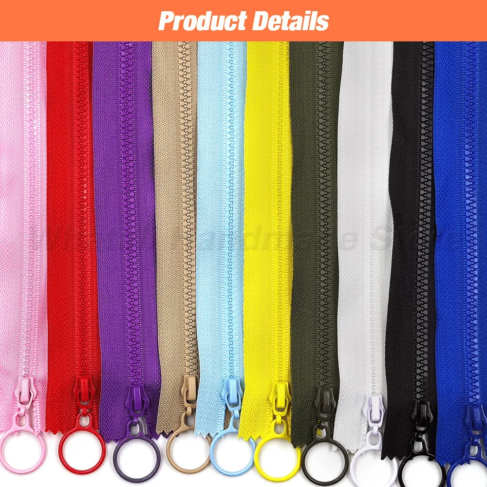 #3 Resin Zippers Open-End Closed-End Zipper Ring Slider Zipper For DIY Bags Wallet Pocket Shoes Clothes Sewing Accessories