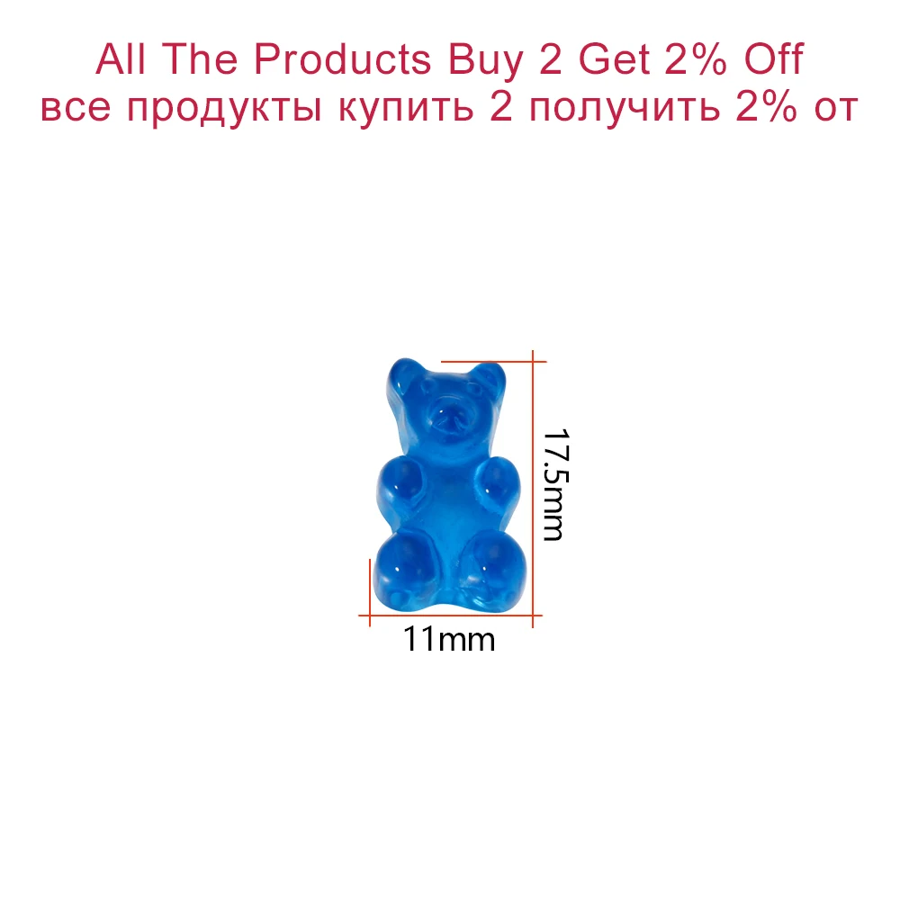 10Pcs/Pack Gummy Bear Pendants Resin Keychains Colorful Bear Candy Necklace Charms For DIY Earrings Bracelets Project Supplies