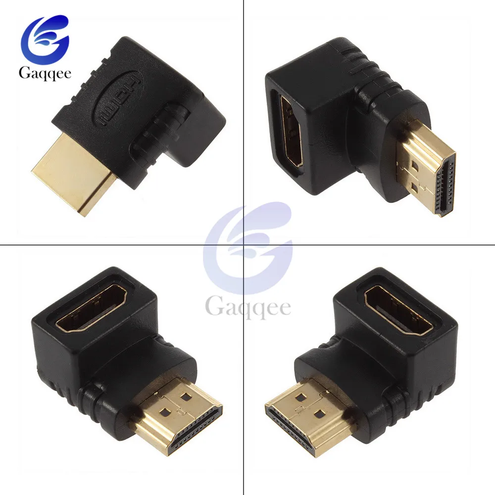 Dla adaptera kompatybilnego z HDMI kąt prosty 90/270 stopni pozłacane złącze męskie na żeńskie wsparcie 3D 4K 1080P Extender