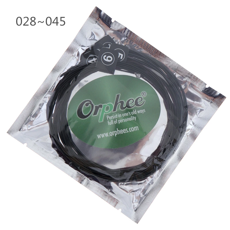 Orphee 6ชิ้น/เซ็ต028-045คุณภาพสูงทนทานกีตาร์คลาสสิก Strings สีชุบลวด Great Tone & Hard ความตึงเครียด