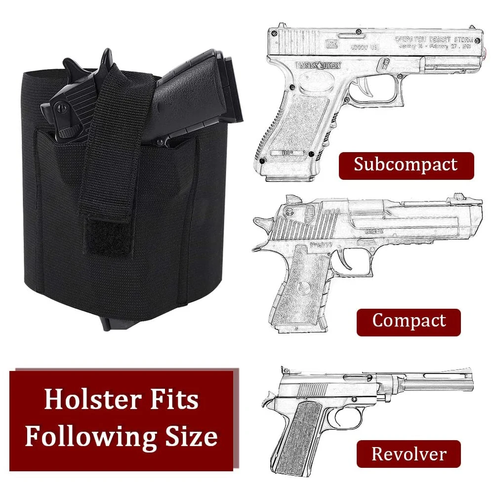 Universal Ankle Holster for Pistol Concealed Carry Drop Leg Gun Holder Pouch Elastic Strap for Right Left Leg Hunting Gear