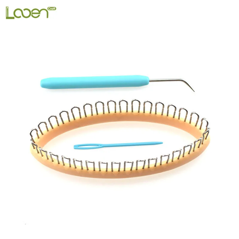 مجموعة كاملة من نول الحياكة اليدوية DIY لنسج الجوارب والوشاح والقبعة - تتضمن إبرة ويفر وأدوات الخياطة