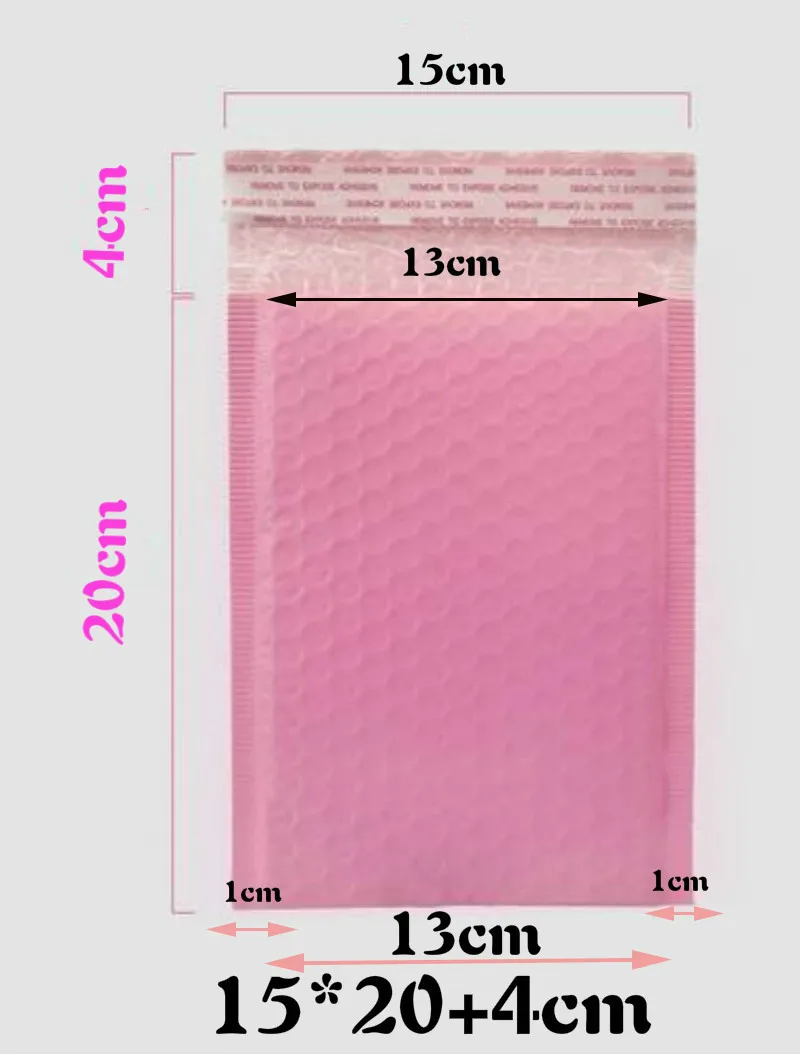 20 stücke Licht Rosa Poly Blase Mailer Taschen Umschläge Gepolsterte Rosa Self Sealing Kleidung Organizer Wasserdicht Versand Verpackung