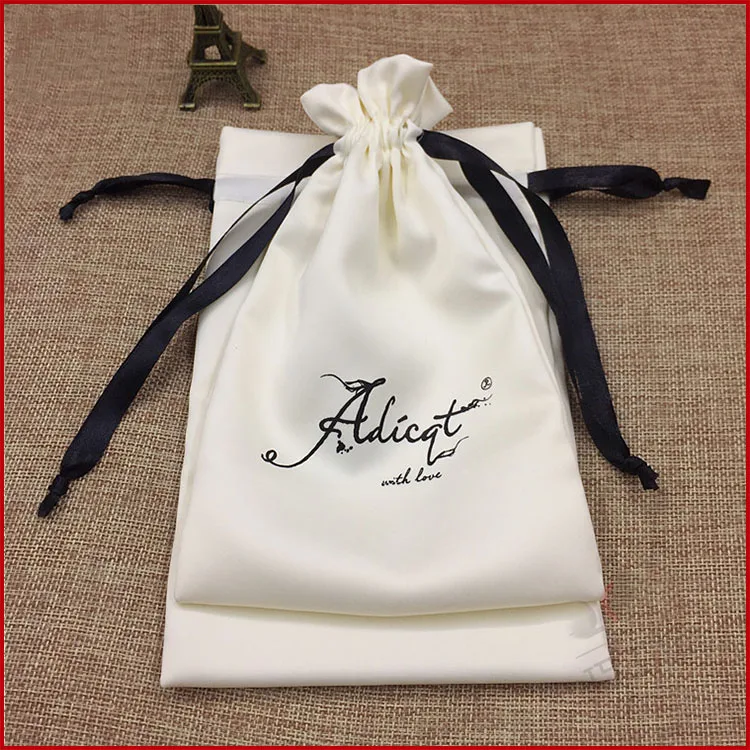 Silk bags Jewelry Satin Bag Product Packaging Pouches Custom Logo Drawstring Bags Wholesale