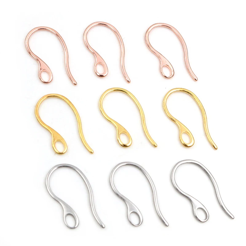 

20pcs 22x11mm 316 Stainless Steel Gold Rose Gold color plated DIY Earring Hooks Wire Settings Jewelry Making Findings Supplies