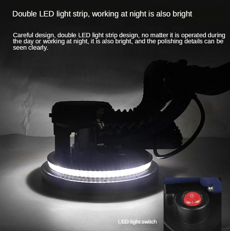 220V 800W Điện Chong Chóng Nhám Ổ Cắm Kéo Dài Cao Cấp Nhám Tự Hút Chân Không Có Đèn Dài Cực Tường Mài Nhám máy