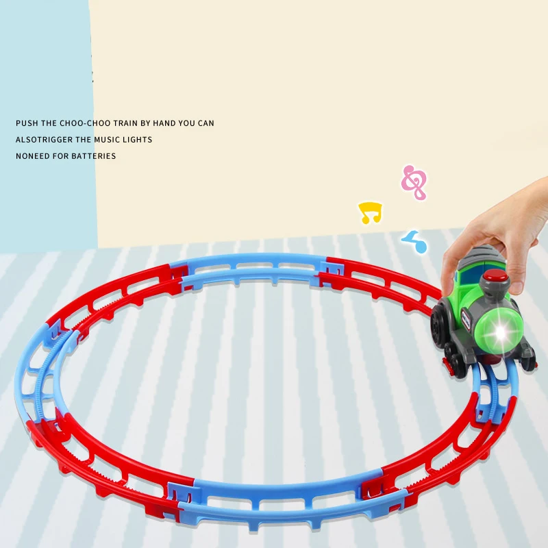 Rolling rail train car DIY Splicing track Innovativ music tumble electronic toy train flashing light music creative exercise