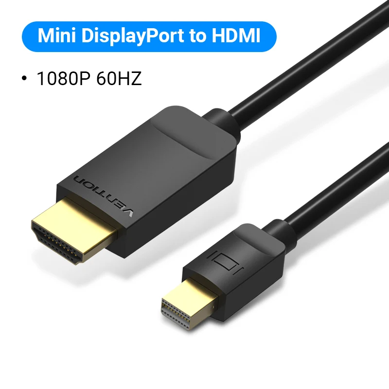 Ventie Mini DisplayPort naar HDMI Kabel 4K Thunderbolt naar HDMI Kabel voor MacBook Air Pro Surface Monitor Projector Mini DP naar HD