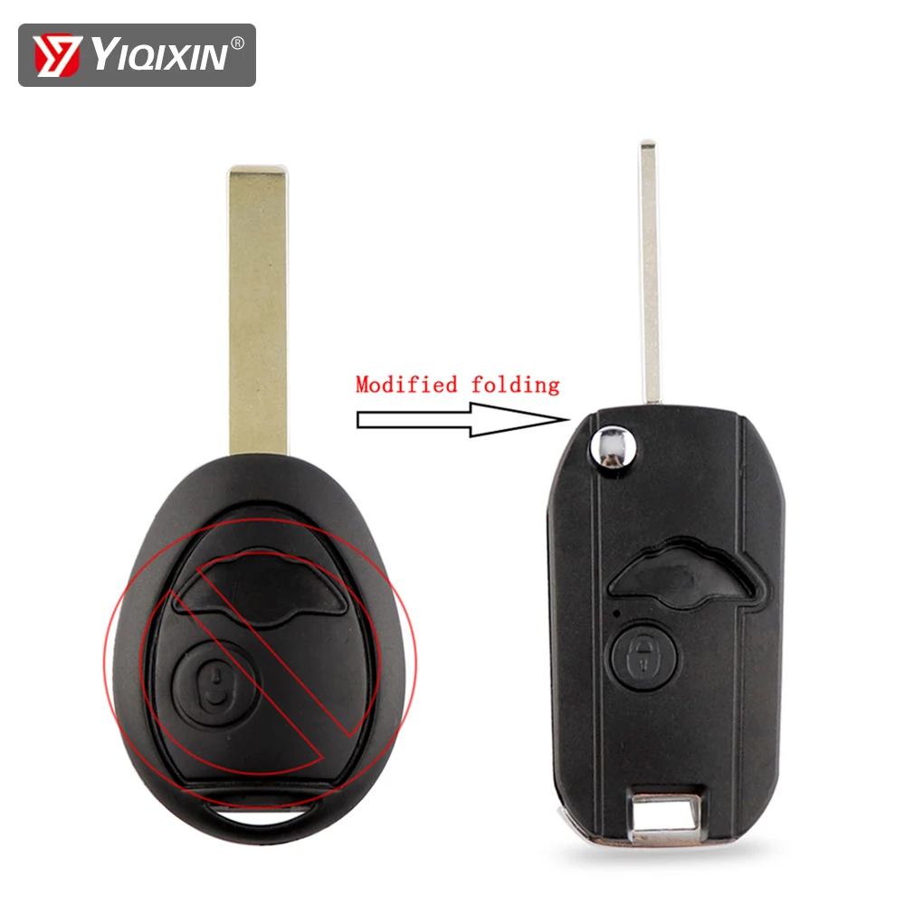 YIQIXIN Modified Flip Remote Car Key Shell Fob Cover Case For BMW Mini Cooper S R50 R53 Rover 75 One Systems Alarm Key 2 Button