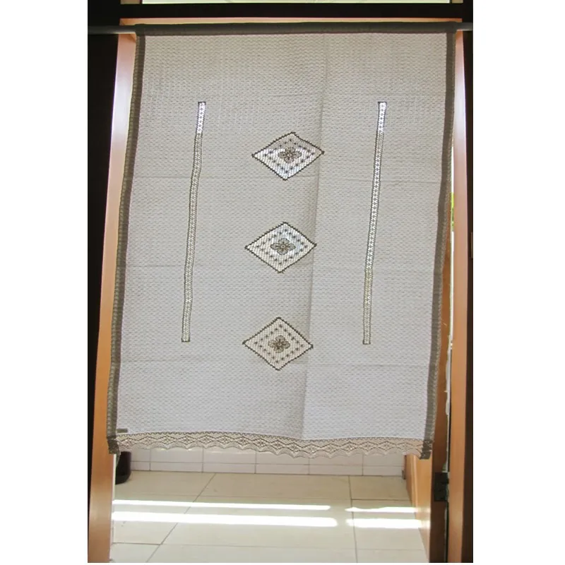 

Handmade lace Door Curtain Beige Front Room DoorS Small Mini Balcony Embroidered Interior Curtain Decoration