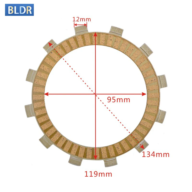 

134X119X95X3mm 7pcs Motorbike Parts Kelaf Fiber Clutch Friction Plate Disc Set For Kawasaki KLX250 KLX 250