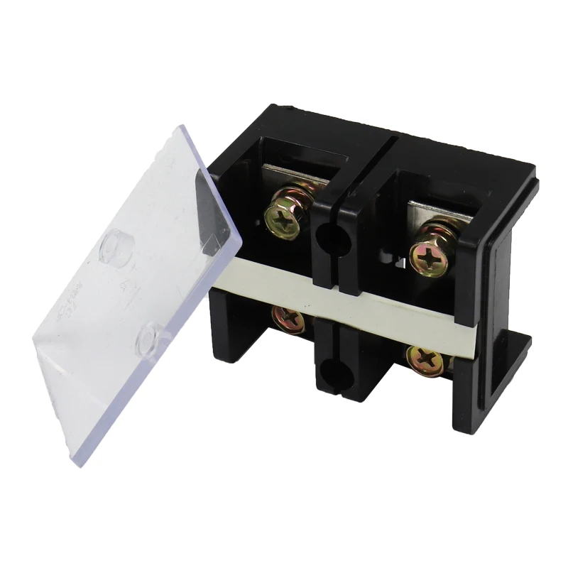TC-602 603 604 605 Terminal Block Row TC Series 60A 600V 4P Connection Lug Plate Fixed Terminal Covered Screw Barrier Strip
