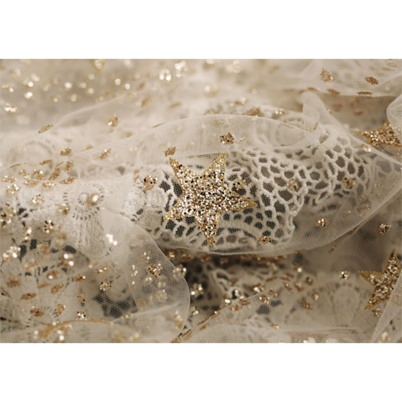 Newborn Photography Props Transparent Mesh Yarn Blanket Baby Starry Swaddling Wrap Infants Photo Backdrop Dropshipping