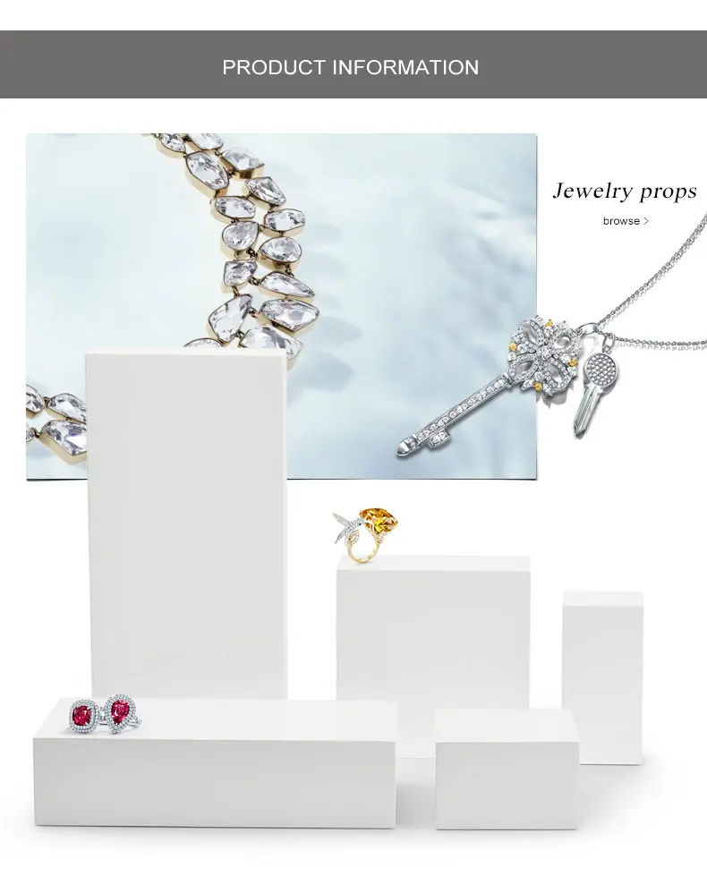 Oirlv Weiß Massivholz Schmuck Display Set für Armreif Ring Halskette Ring Shop Schrank Schmuck Veranstalter Rack – Detail 7