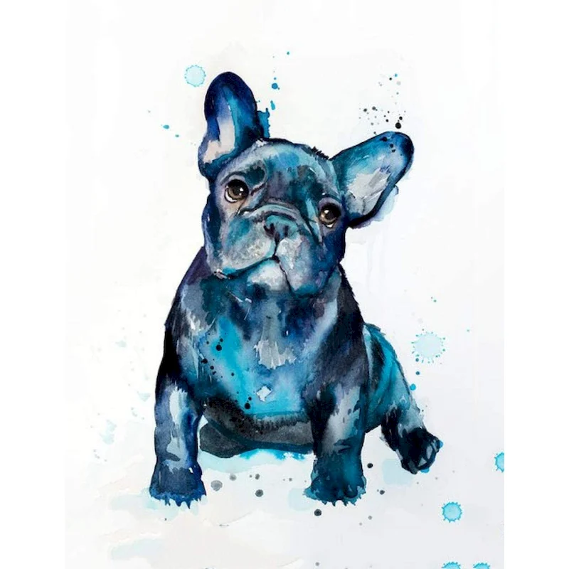 Gatyztory Bulldog Picture Diy Oil Painting By Numbers For Adults Wall Art Handpainted Acrylic Paint For Home Decors