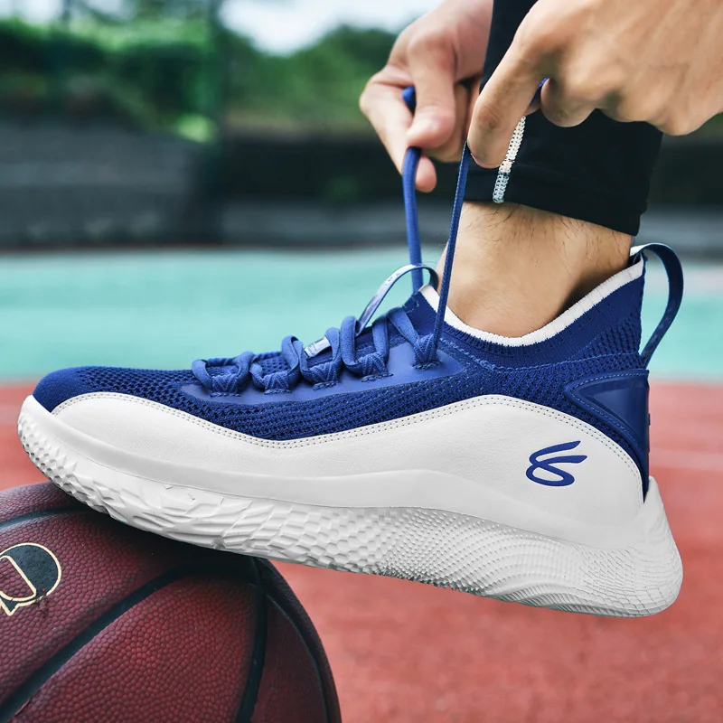 Men's Basketball Shoes Breathable Fashion Non-Slip Sports Shoes Wearable Protective High Elastic Autumn 2021 New Sneakers Men