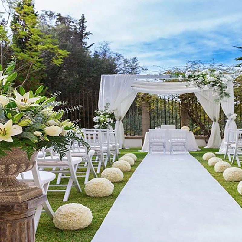 Champagne White Wedding Aisle Runner Carpet Romantic Suitable For Special Occasion Wedding Carpet Non-slip Wedding Aisle Runner