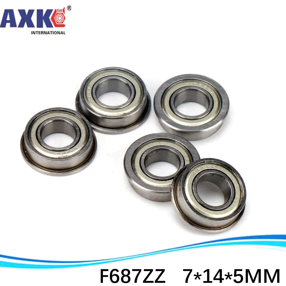 

10pcs ABEC-5 Stainless steel flange bushing equipment bearing SF687zz SF687-zz SF687 SSF687ZZ 7*14*5*16*1mm