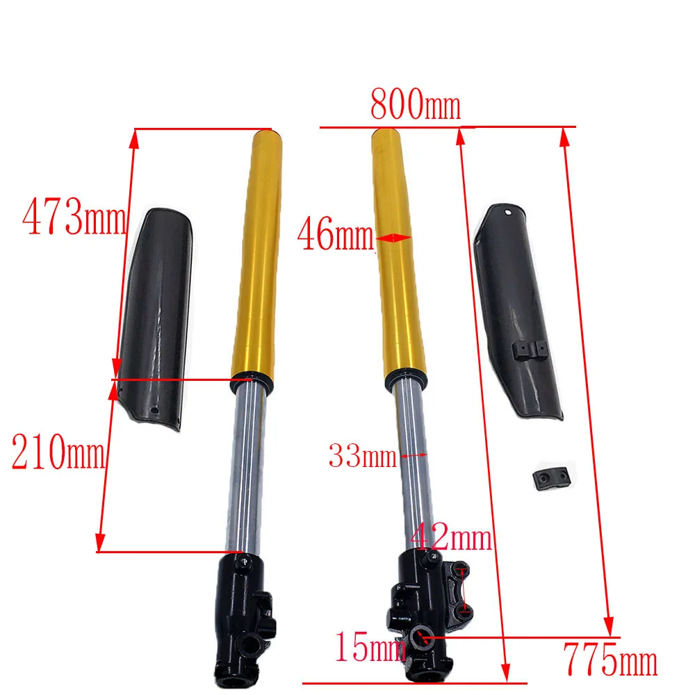 800MM Front Inverted fork shock absorption 45MM/48MM for Chinese Dirt pit bike CRF KLX with protector Cover