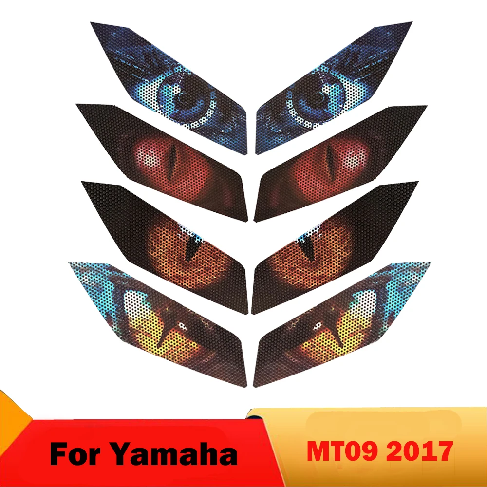 Motrocycle Headlight Stickers Protect Film For Yamaha MT09 MT-09 2017 Head light Eyes Protection Decals