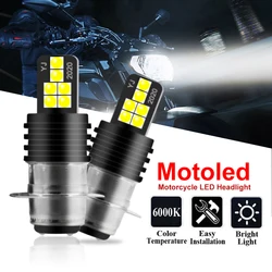 YSY 1X Motorcycle Headlight LED P15D Bulbs Hi Lo beam 3030 12smd Moto LED Motorbike Headlight Lamp Scooter ATV Accessories White