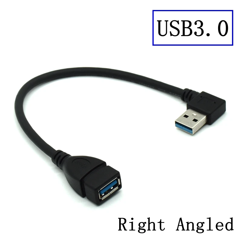 USB Extension Cable USB 3.0 Male To Female Right Angle 90 Degree USB Adapter UP/Down/Left/Right Cabo USB 0.2M