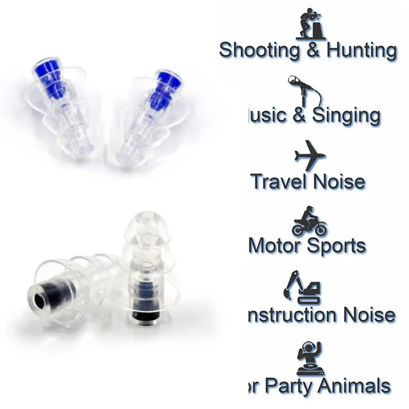 Music Ear Plugs Noise Canceling For Concert DJ Bar Band Musician Hearing Protection Silicone Earplugs