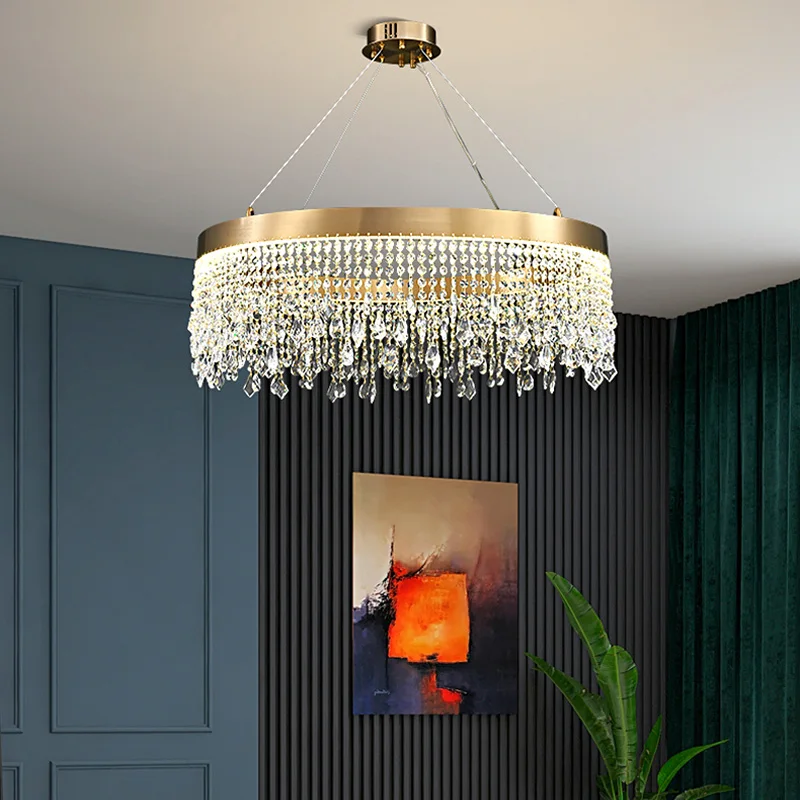 2021 New Light Luxury Modern Minimalist Nordic Living Room Bedroom Dining Crystal Chandelier Decorative Lamps