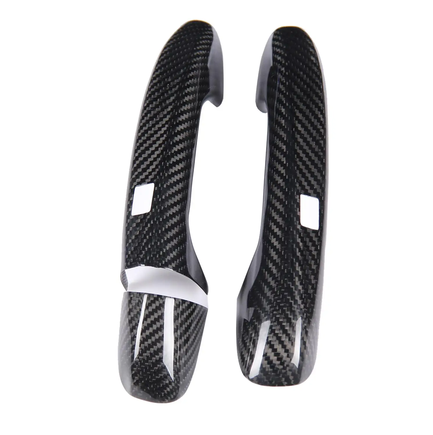 For Mercedes Benz C-Class W205 AMG GT 2 Door Real Carbon Fiber Add On Style Door Handle Cover With Two Senser Holes 3 Pieces/Set