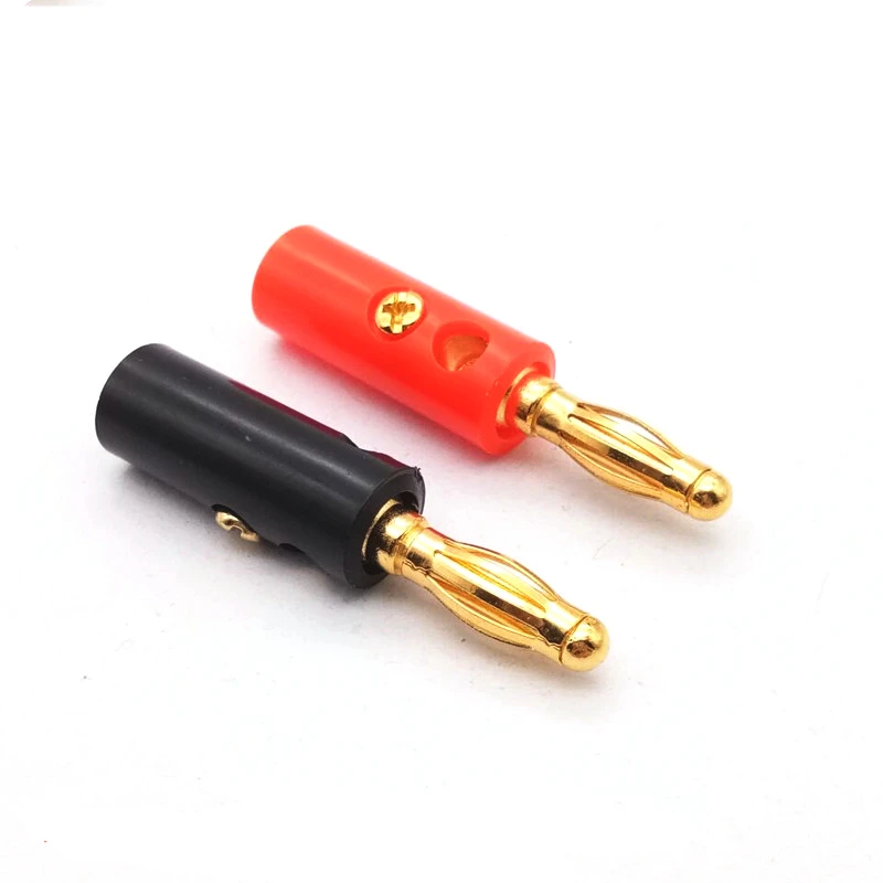 Audio Speaker Screw Banana Gold Plate Plugs Connectors 4mm IN STOCK Black Red Facotry Online Wholesale Golden