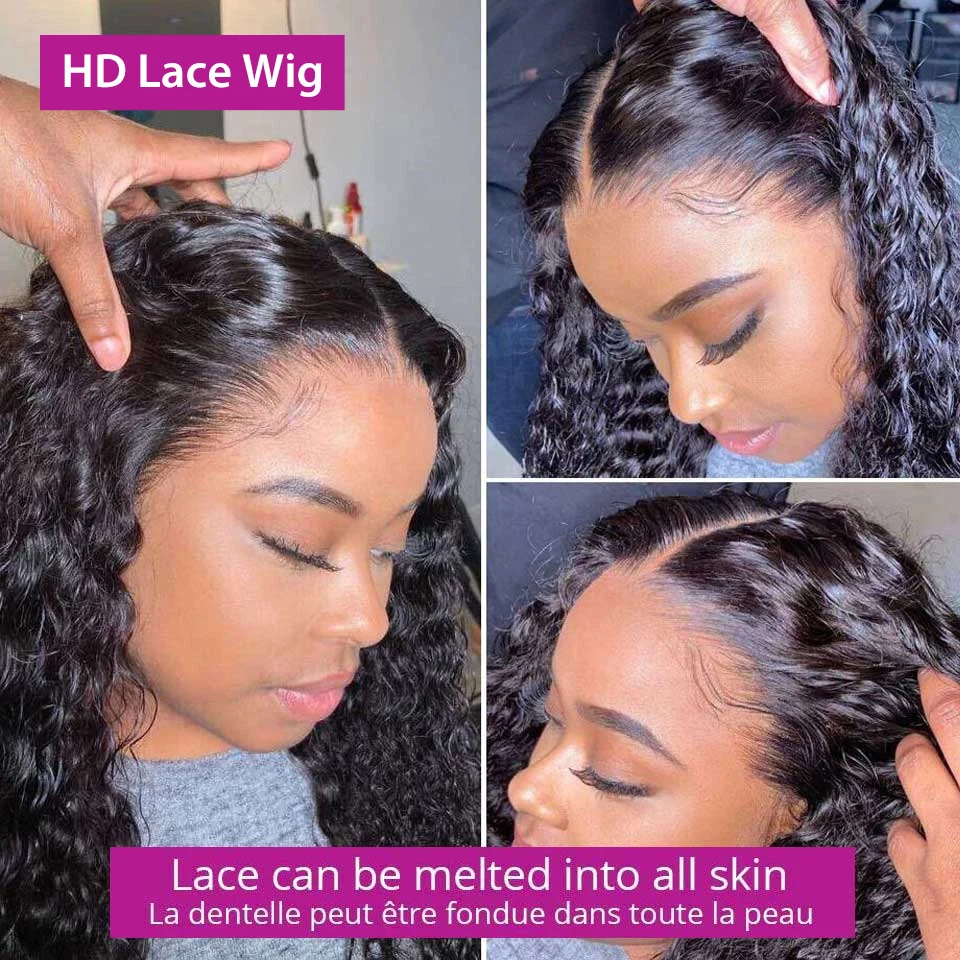 Water Wave Lace Front Wig 13x6 Lace Front Human Hair Wigs For Black Women 30 32 Inch HD Wet And Wavy Loose Deep Wave Frontal Wig