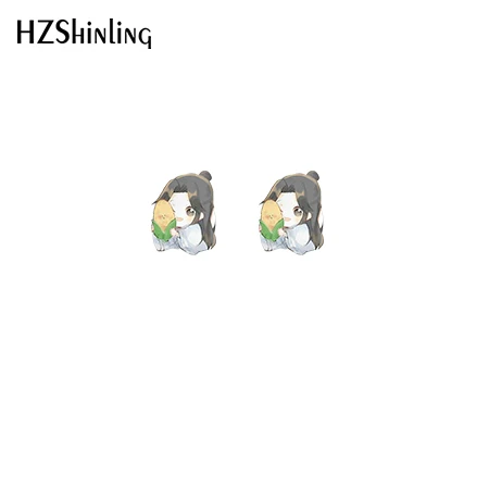 Tinaguancifu Cartoon Anime Pattern Xielian Hua cheng Acrylic Stud Earrings   Resin Epoxy Ear Jewelry