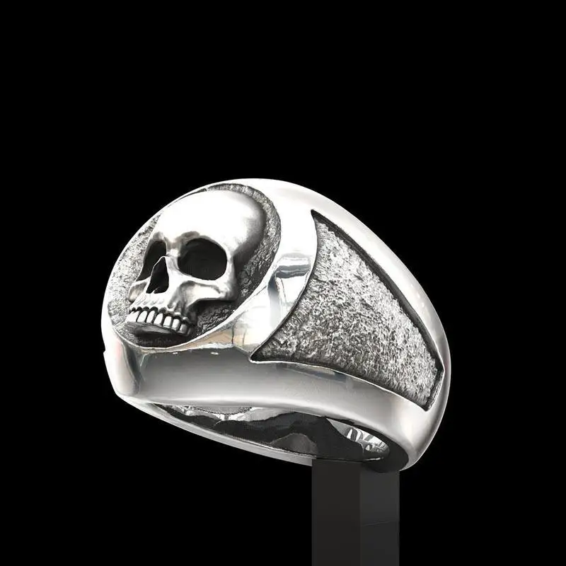 New Arrival Fashion Retro Skull Ring Trendy Boys Punk Gothic Hip Hop Ring Cycling Rock Party Jewelry Wholesale