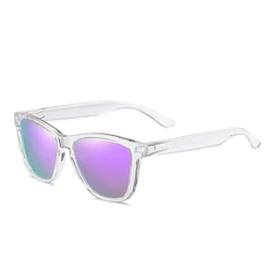 Dokly-gafas de sol de Color púrpura para mujer, lentes de sol femeninos con montura transparente cuadrada, polarizadas con protección UV400