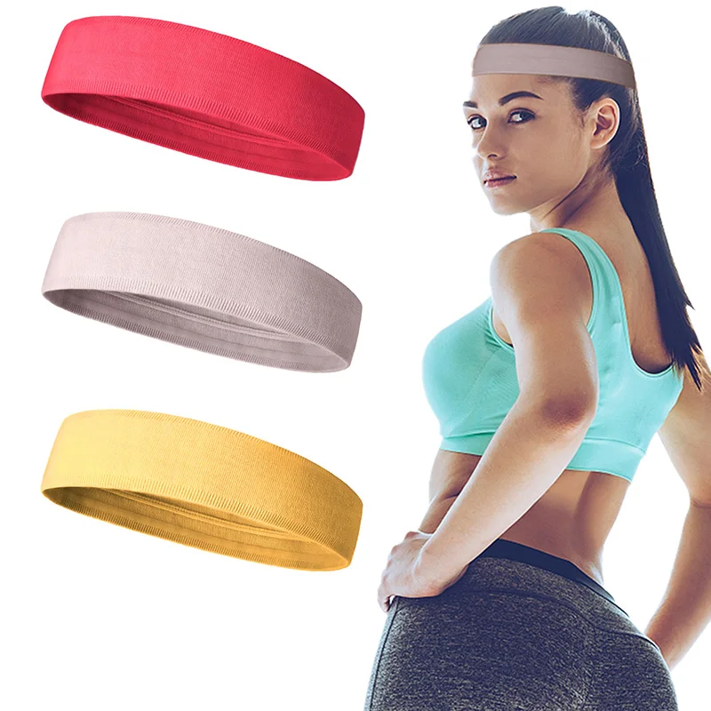 SKDK Elastic Sweatband Sports Gym Headband Anti-Slip Women Men Breathable Basketball Fitness Yoga Volleyball Cycling Hair Band